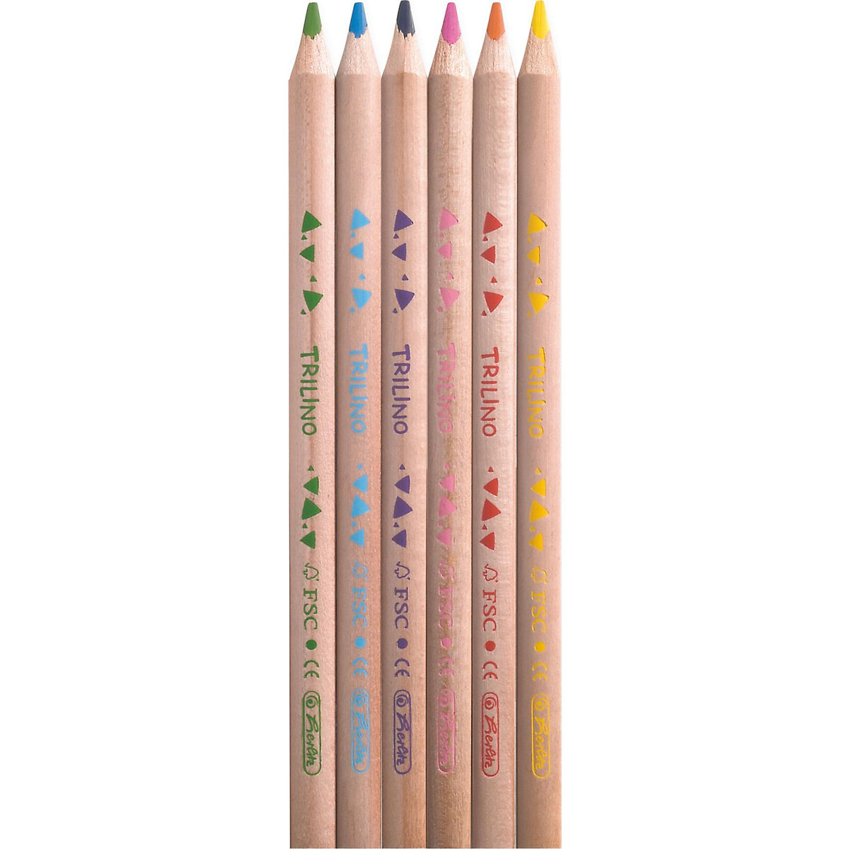 Dreikant-Buntstifte Trilino Jumbo Mermaid, 6 Farben