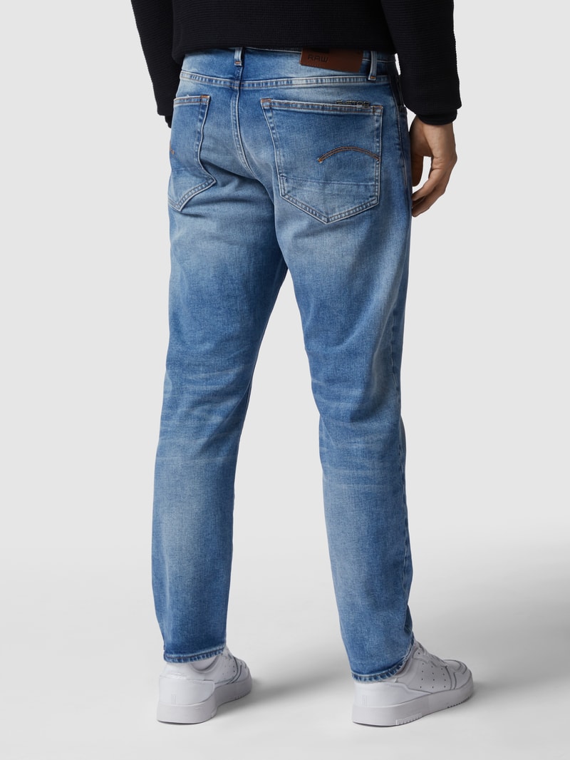 Straight Tapered Fit Jeans mit Stretch-Anteil Modell '3301' in jeans