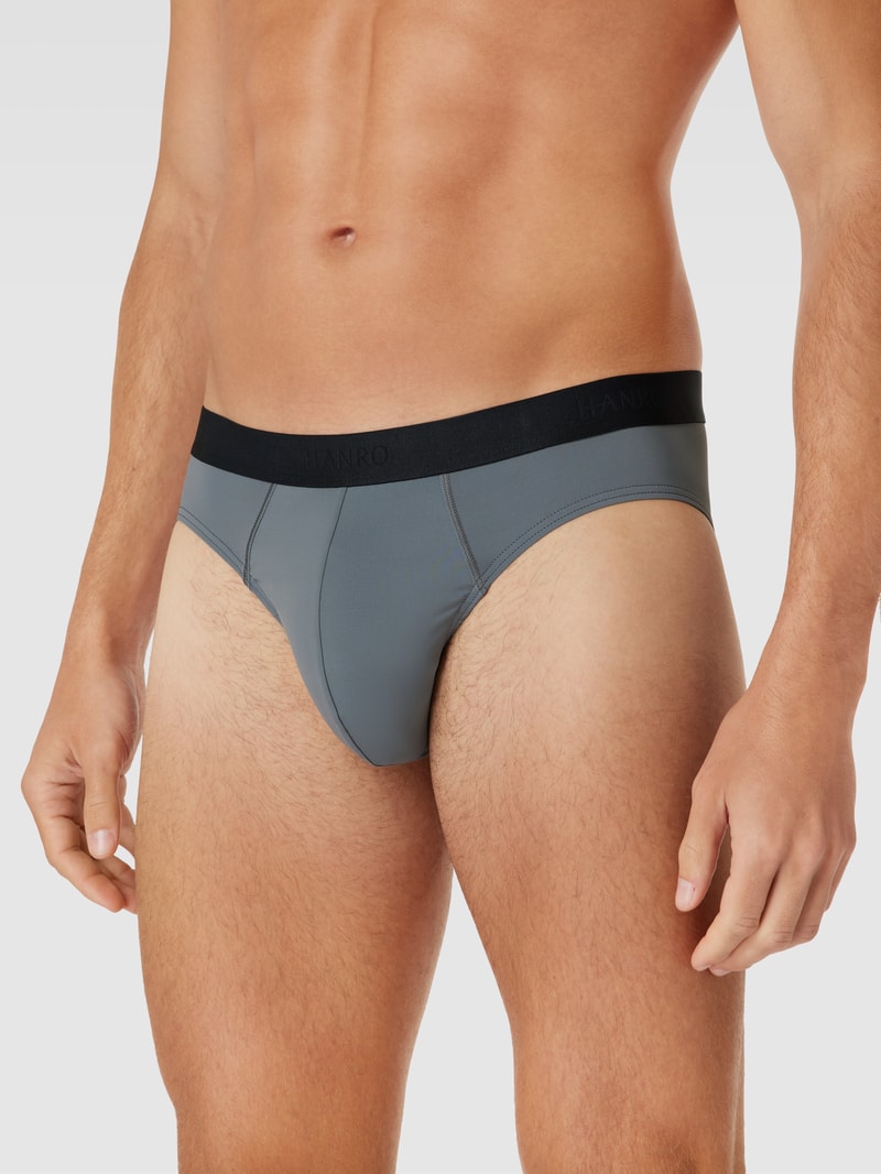 Slip mit Label-Details Modell 'Micro Touch' in rauchblau