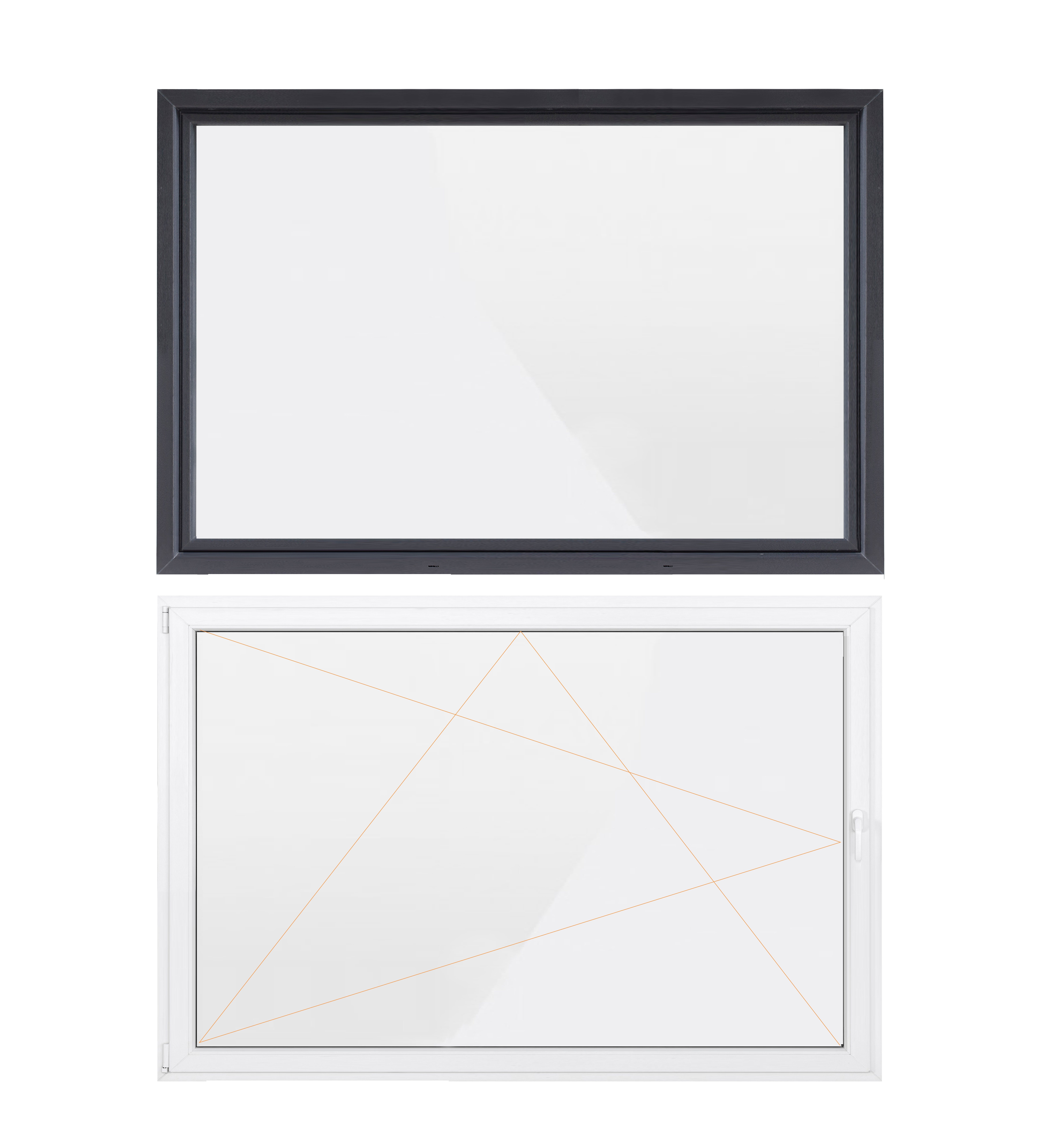 SN DECO GROUP Kellerfenster 1 Flügel, 900x600, außen anthrazit/innen weiß, 70 mm Profil, (Set), RC2 Sicherheitsbeschlag, Hochwertiges 5-Kammer-Profil