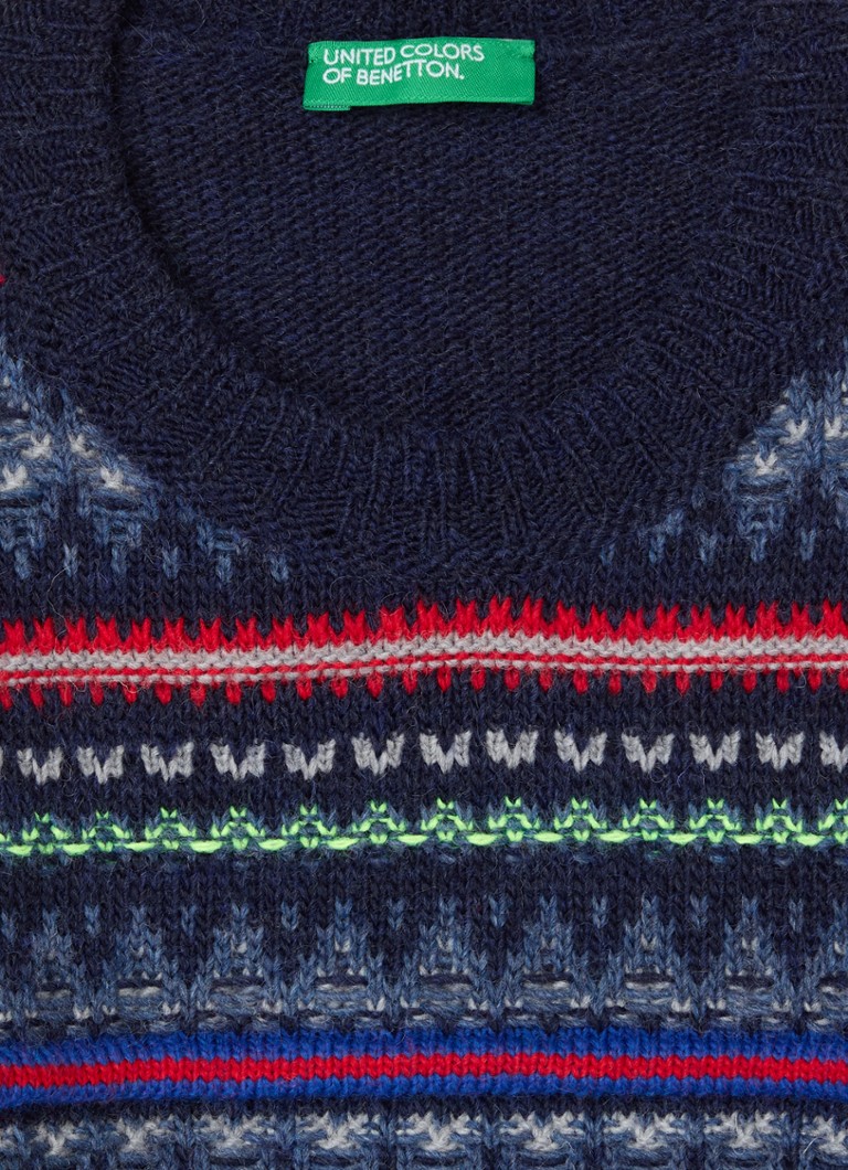 Pulover Benetton din tricot mixt fin