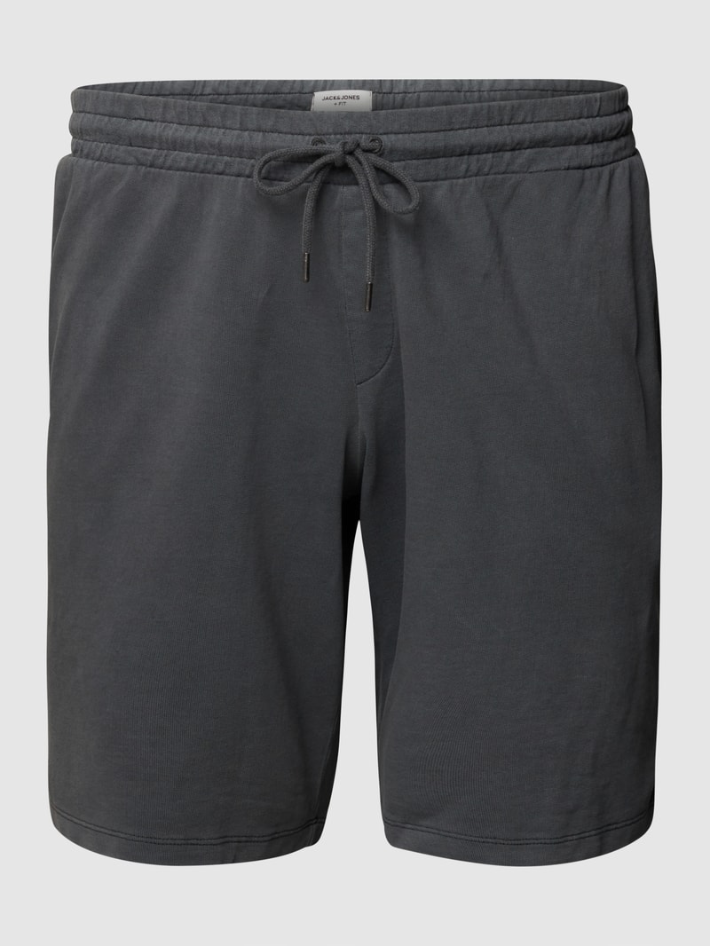 PLUS SIZE Sweatshorts mit Label-Patch in dunkelgrau