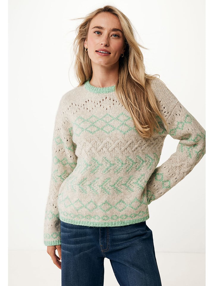 Mexx Pullover in Grün/ Rosa günstig kaufen