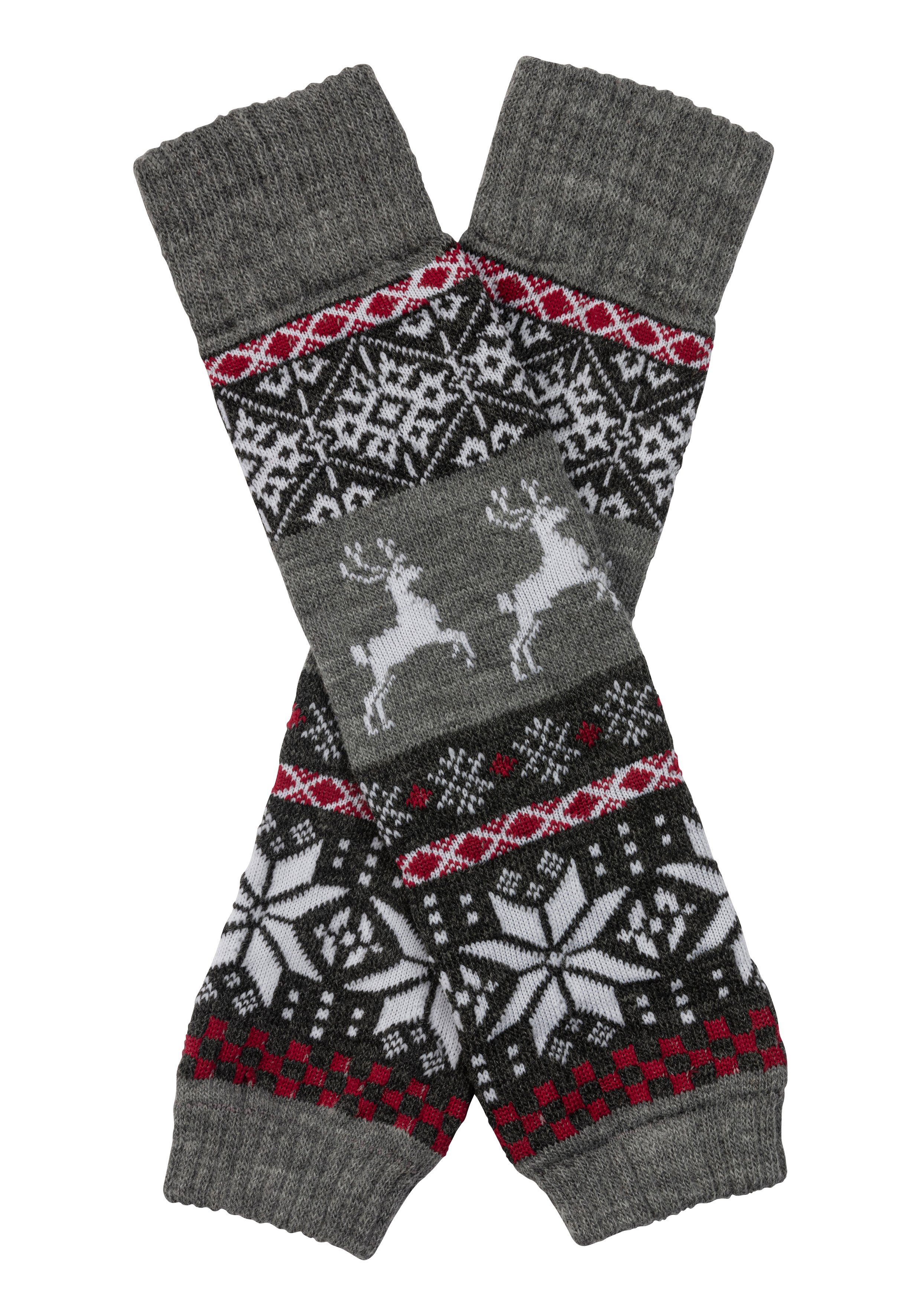 Lavana Beinstulpen mit eingestrickten Motiven