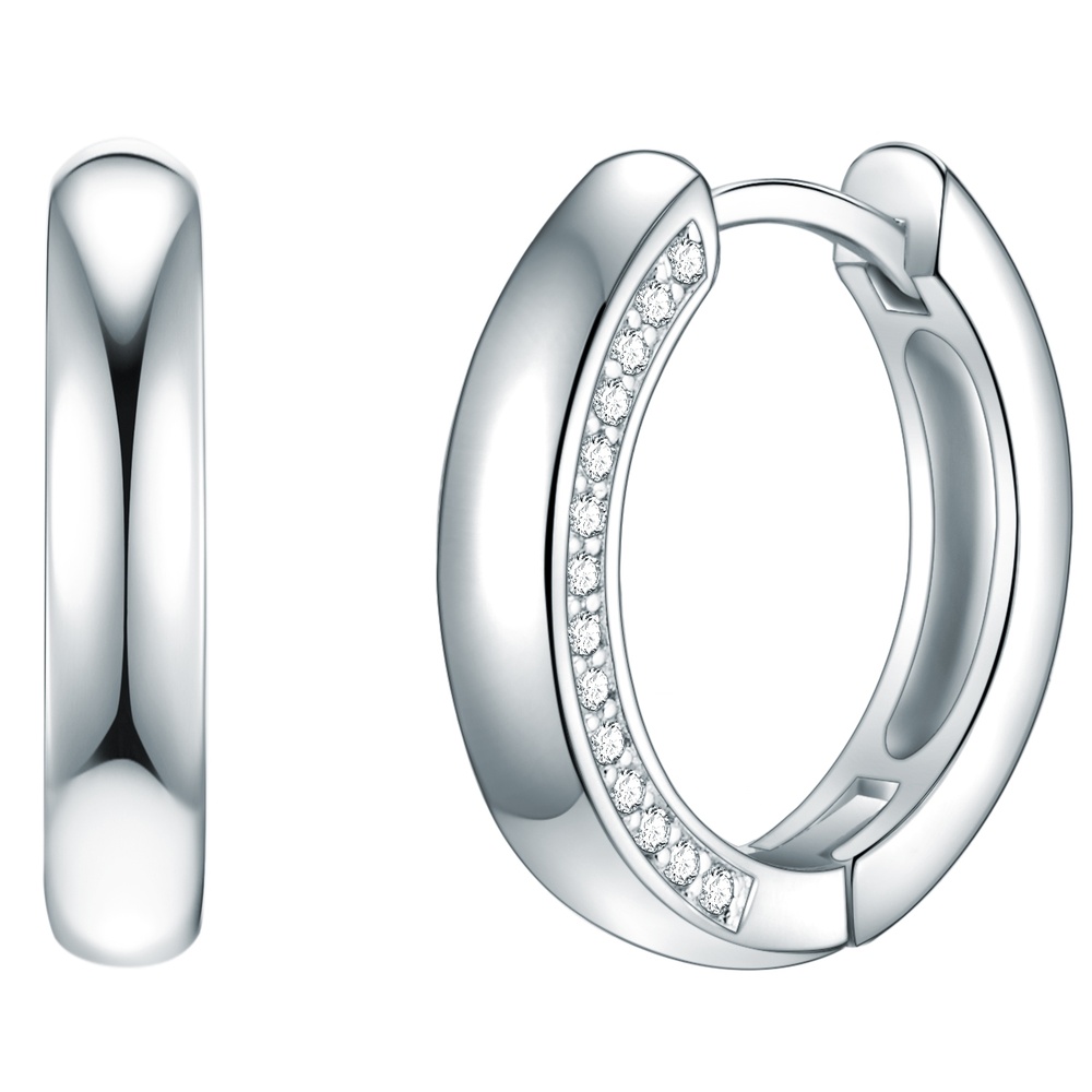 Rafaela Donata Créoles en argent Argent sterling Oxyde de zirconium (CZ) en Argent Boucles d'oreilles