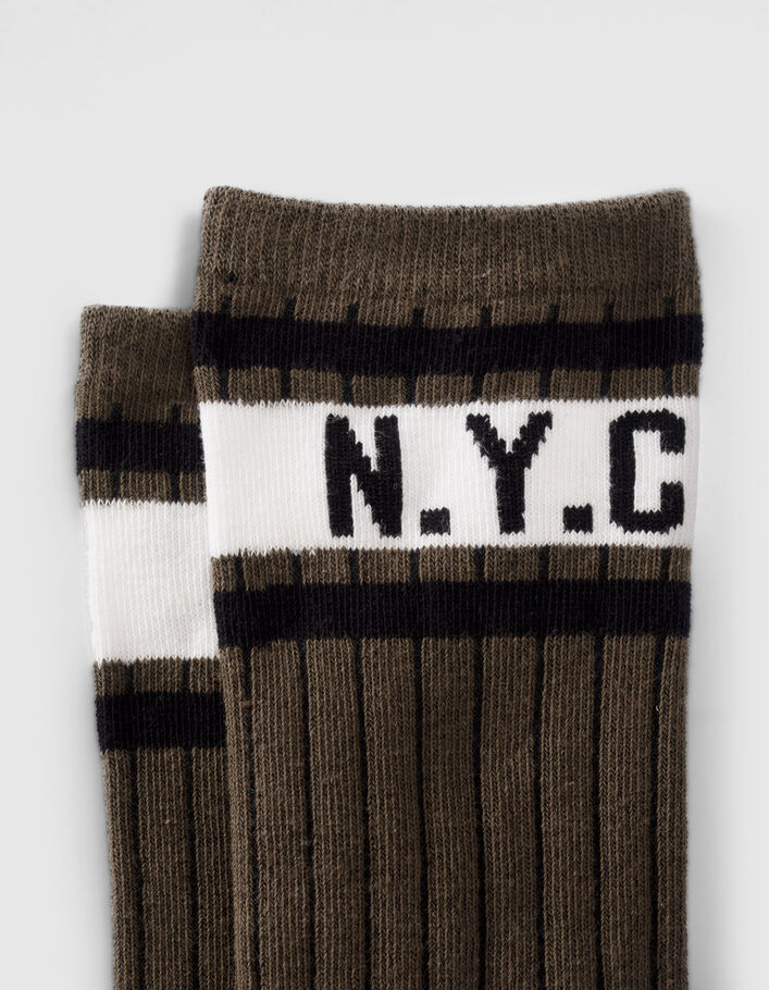 Chaussettes kaki et grises garçon