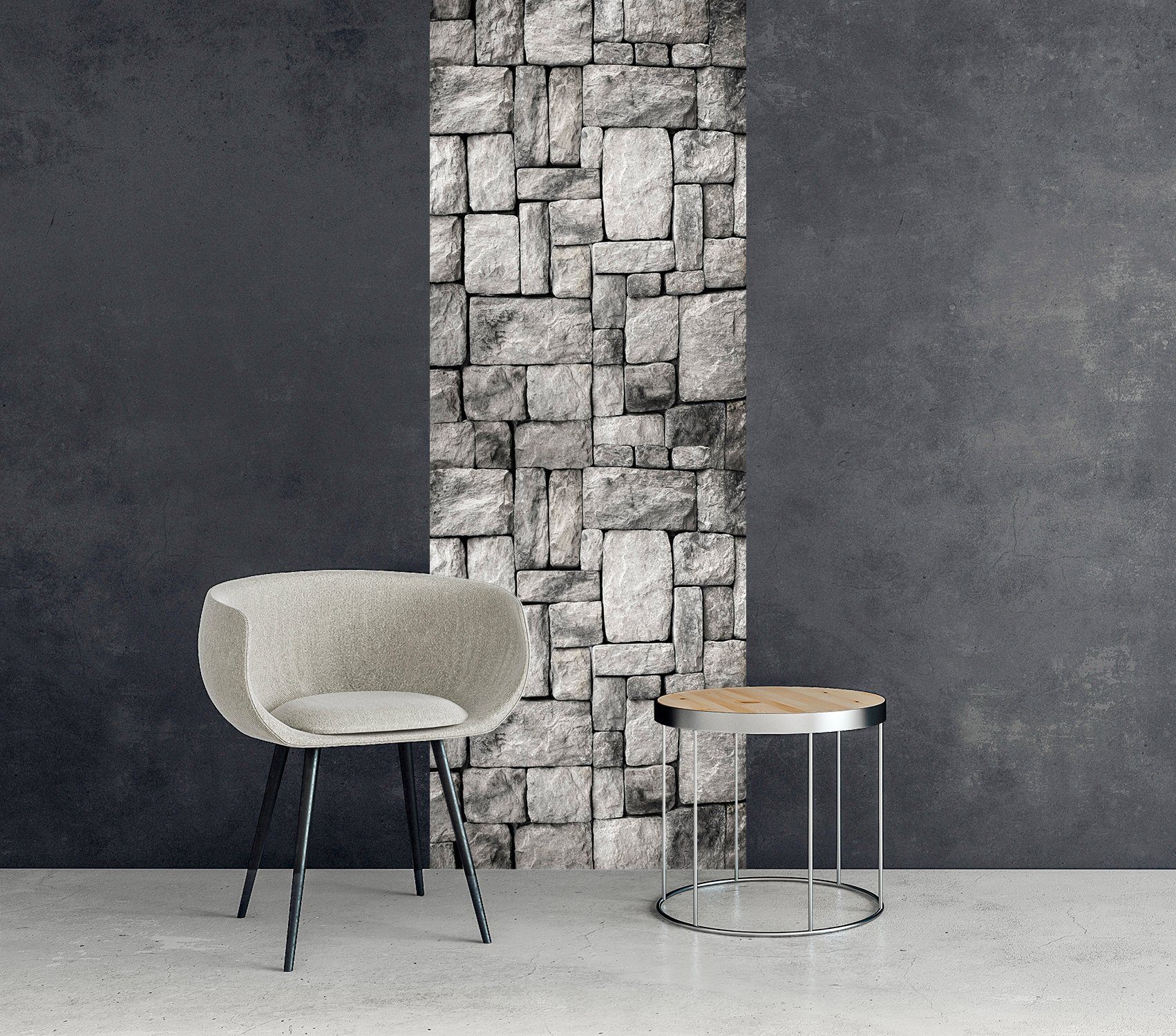 queence Vinyltapete Felipe, Steinoptik, 90 x 250 cm, selbstklebend