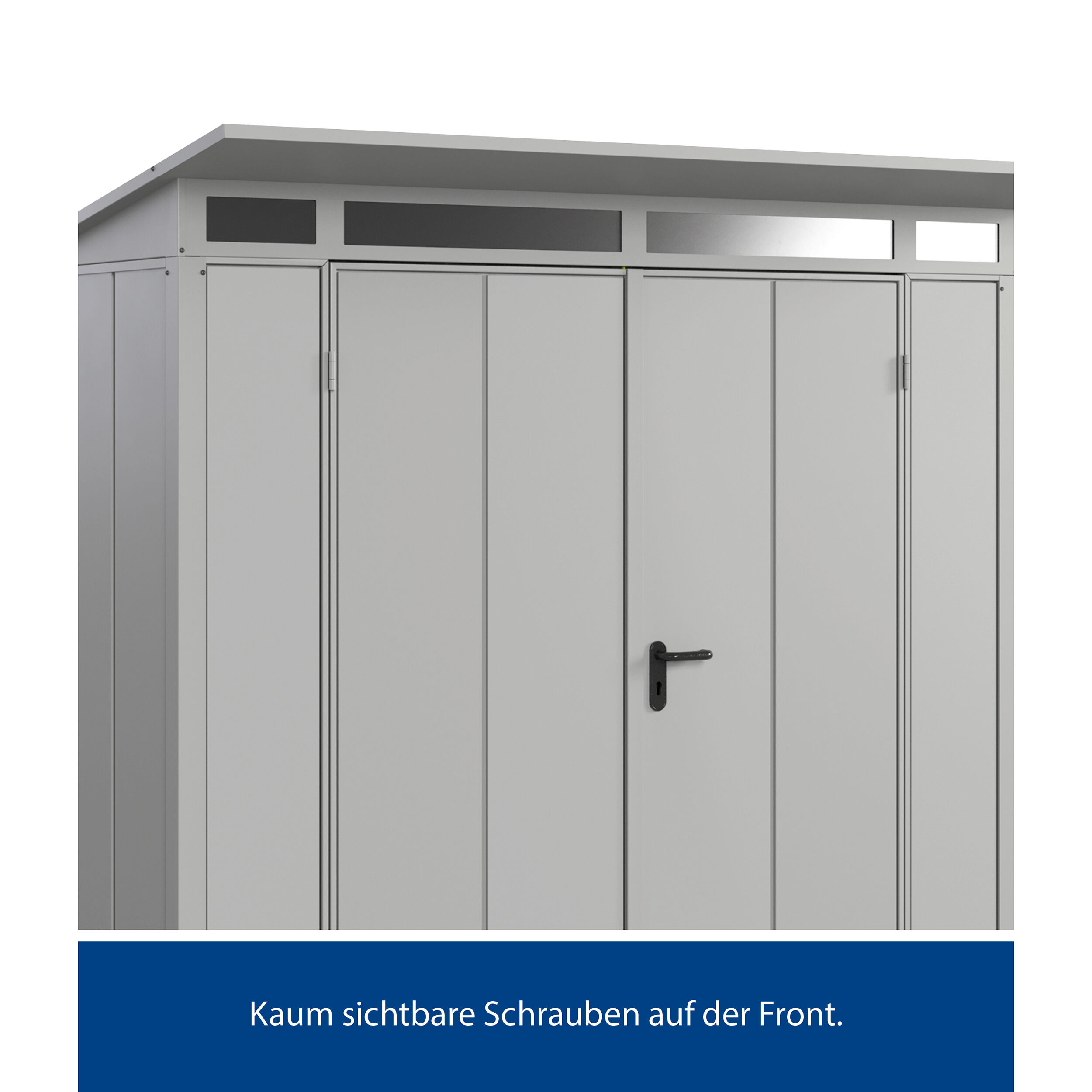 Set Berry Modern-P,Typ1 Gerätehaus - Weißaluminium