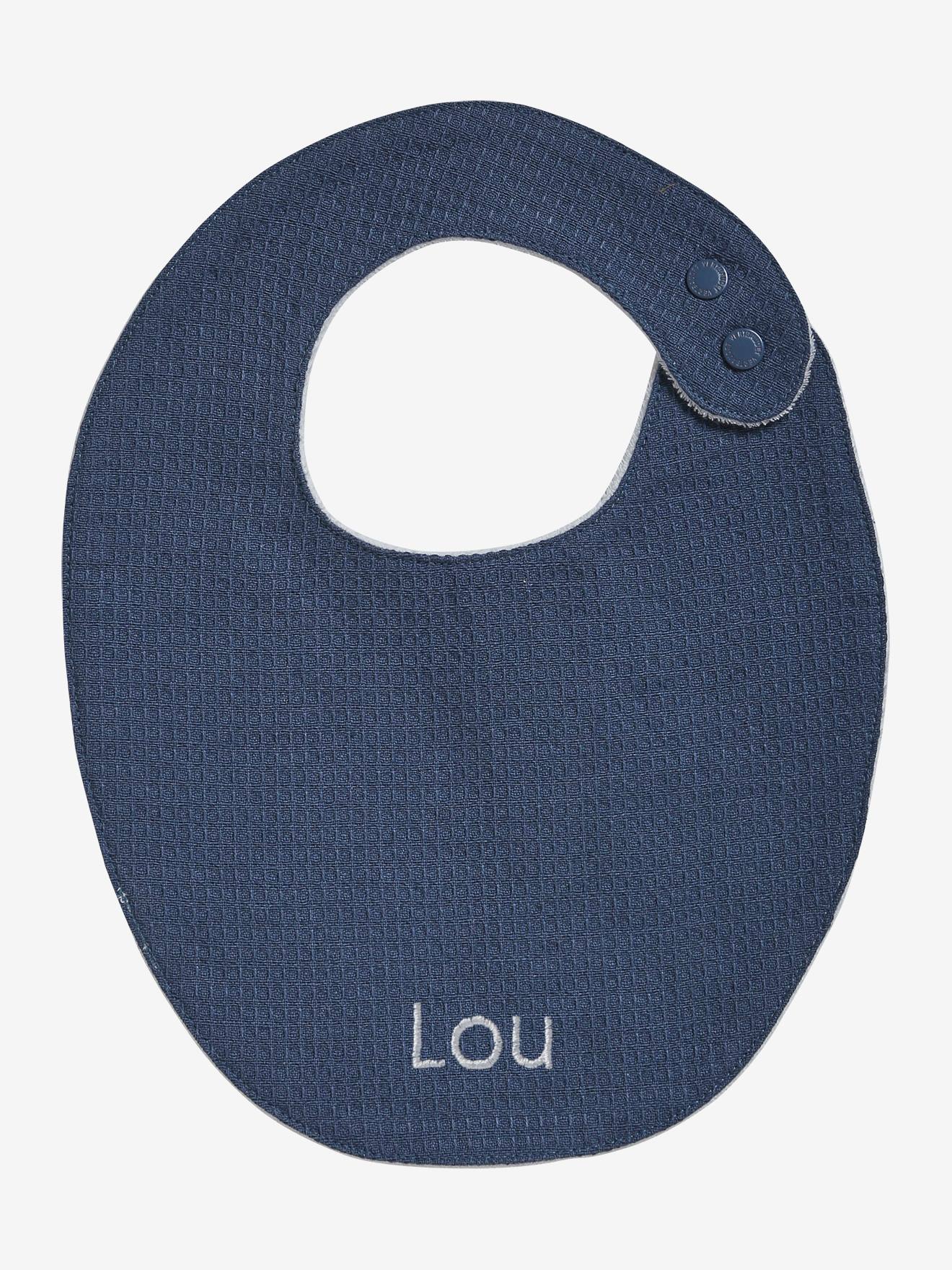 Vertbaudet 2er-Pack Baby Lätzchen, personalisierbar - blau indien blume