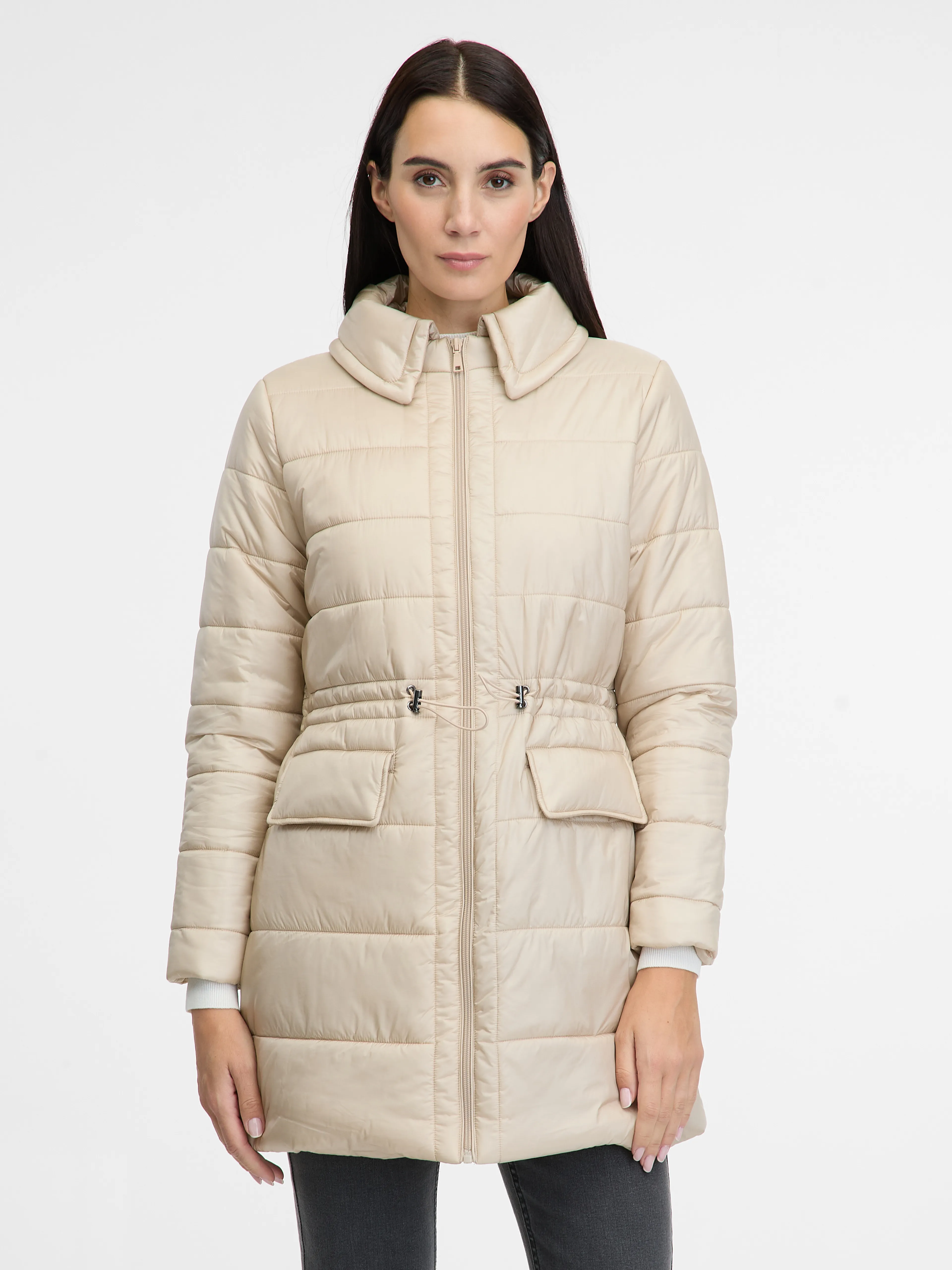 Cremefarbene Damen-Winterjacke ORSAY