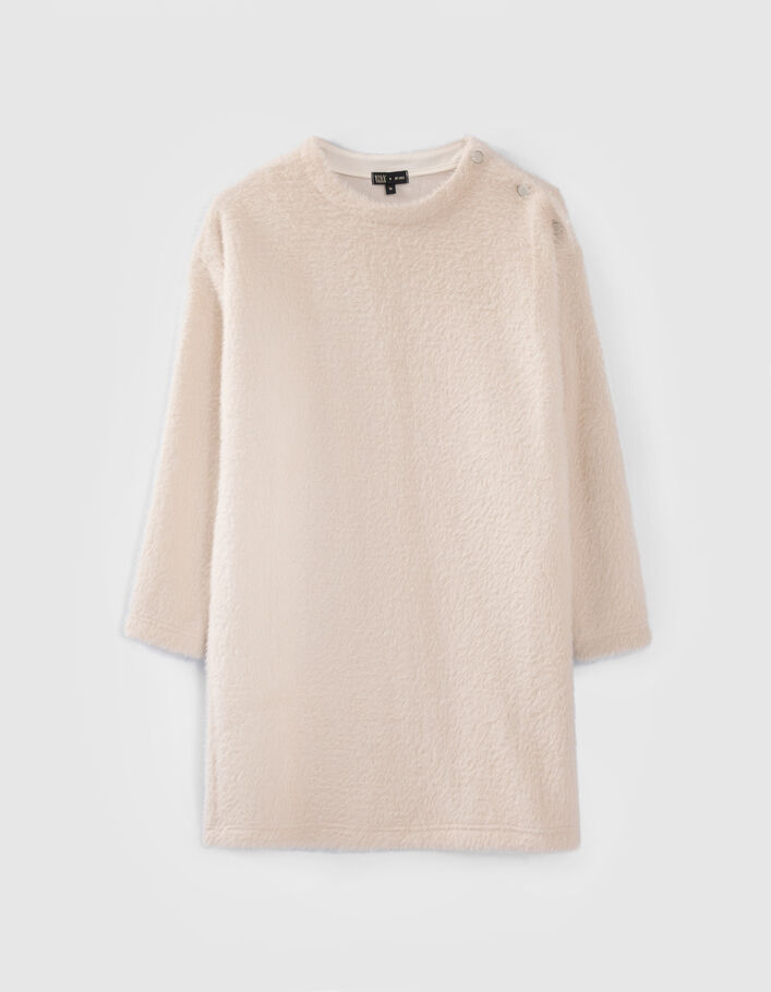 Robe blanc cassé maille mousseuse fille