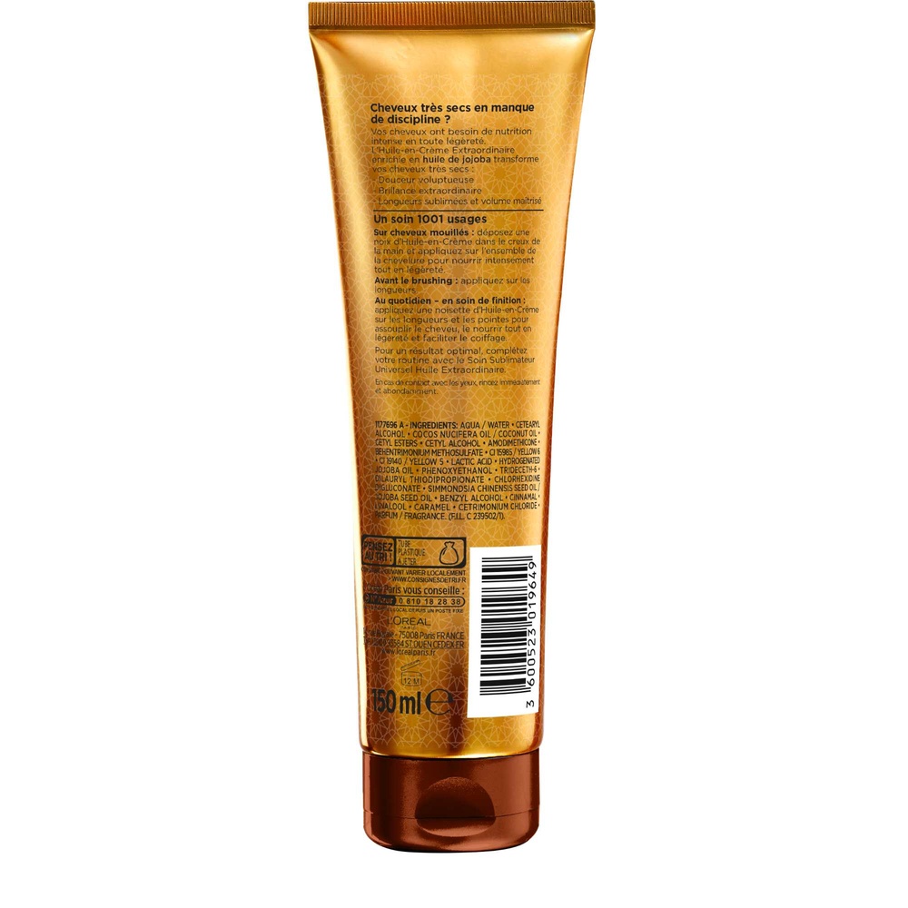 L'Oréal Paris Elsève Huile Extraordinaire Huile-en-crème cheveux très secs ou frisés
