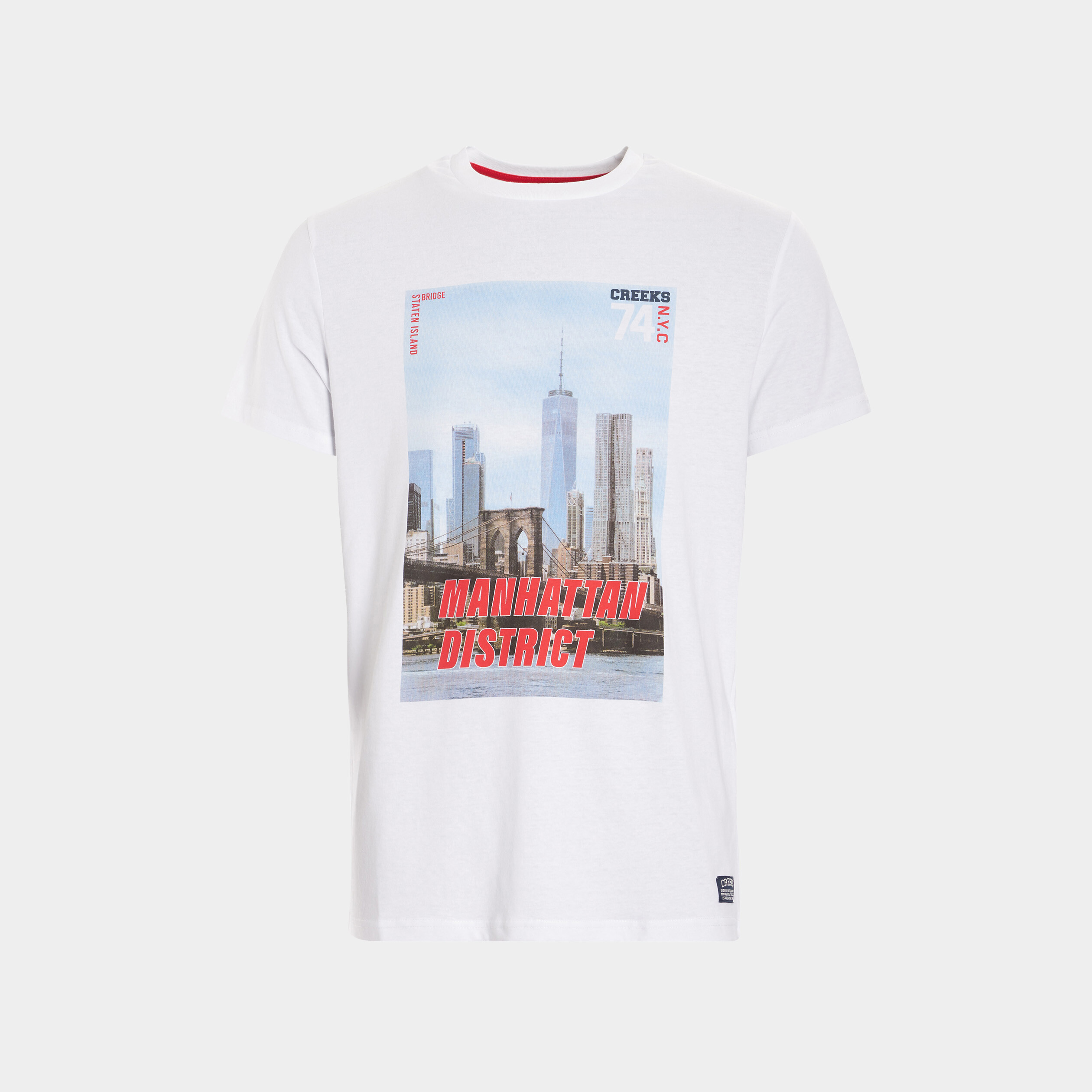 T-shirt manches courtes Creeks blanc homme | La Halle