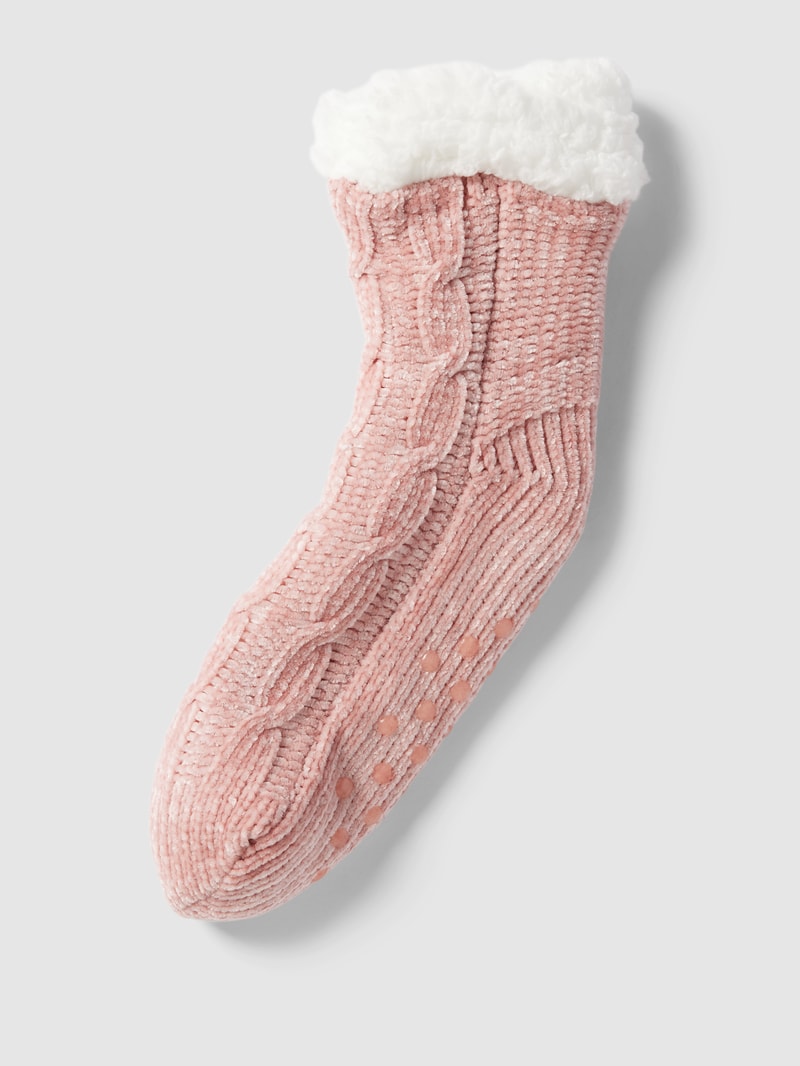 Socken mit rutschfesten Noppen in altrosa