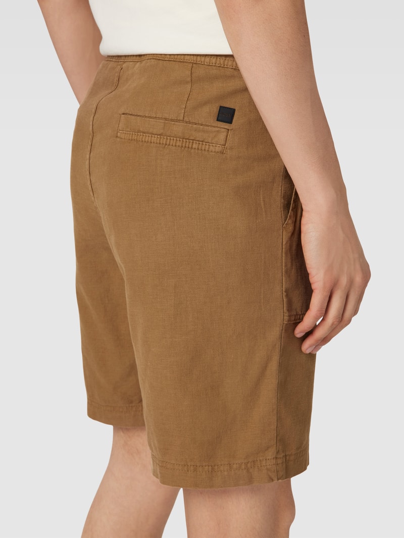 Shorts mit elastischem Bund Modell 'Sisla' in beige