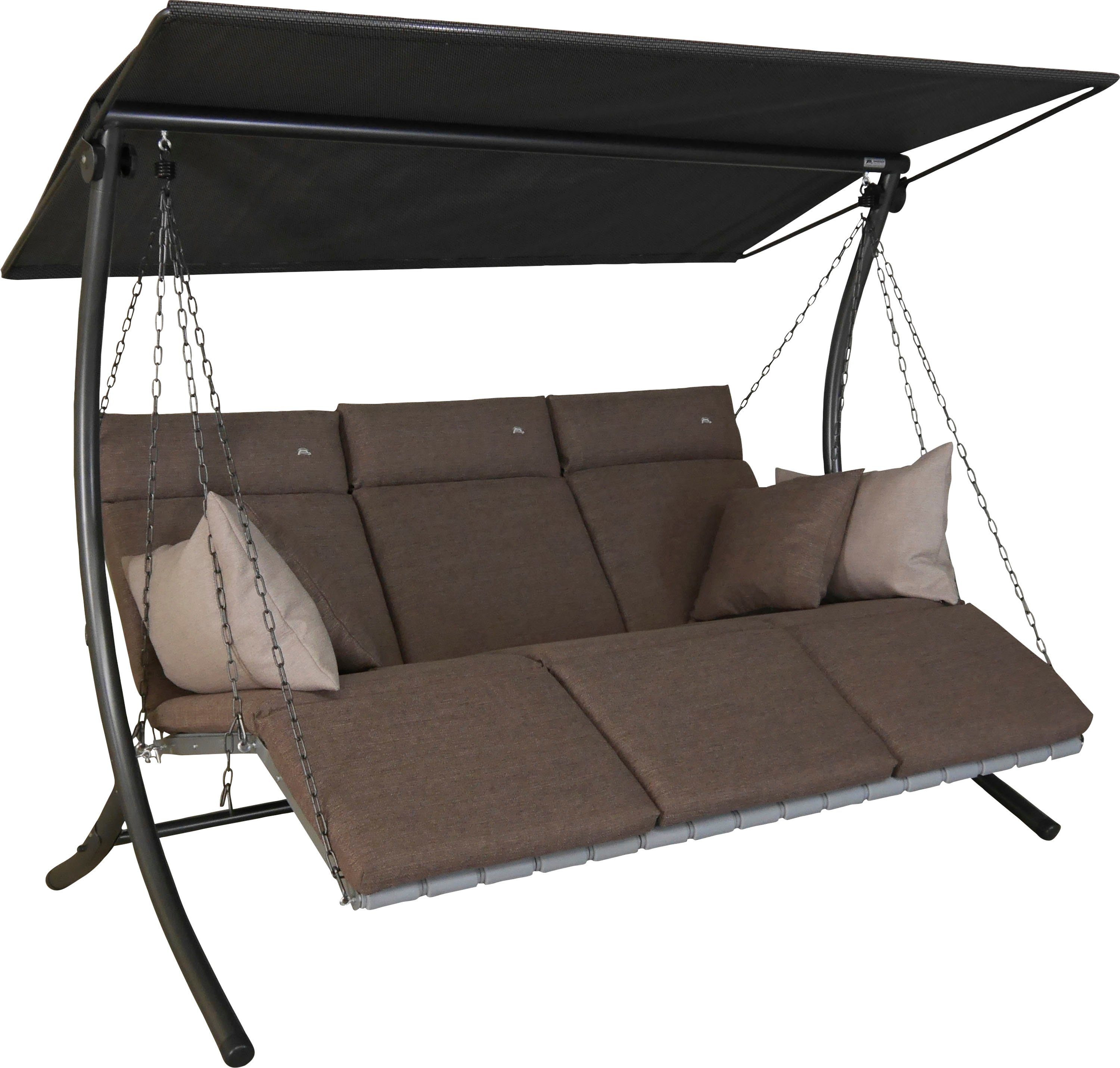 Angerer Freizeitmöbel Hollywoodschaukel Luxus Smart olive, 3-Sitzer, Bettfunktion, BxTxH: 210x145x160 cm