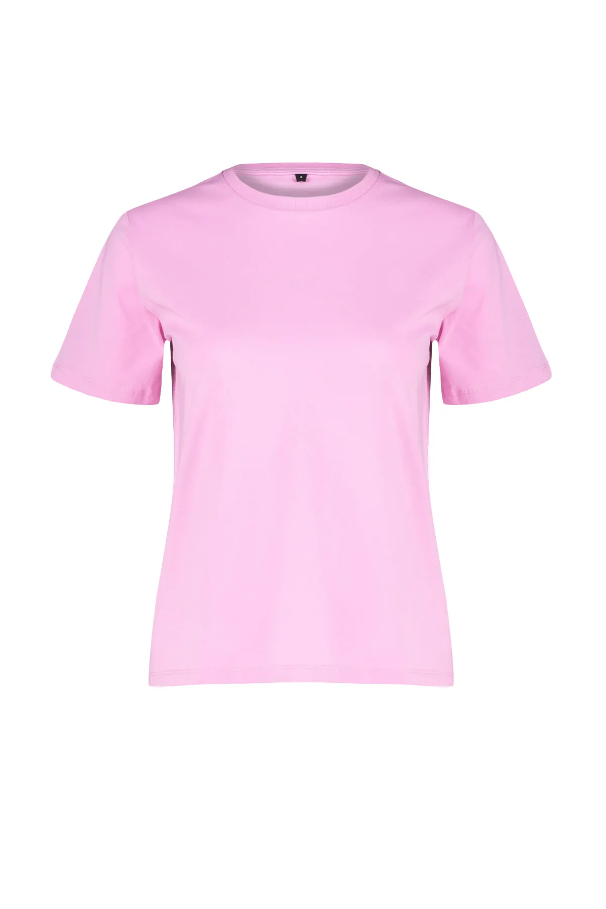 Trendyol Collection  Rosafarbenes Basic-Strick-T-Shirt mit Rundhalsausschnitt aus 100 % Baumwolle TWOSS23TS00000