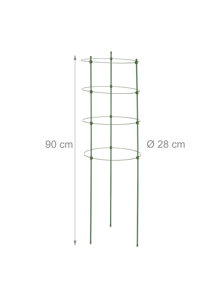relaxdays 6 x Rankhilfe in Grün - (H)90 x Ø 28 cm günstig kaufen onesize