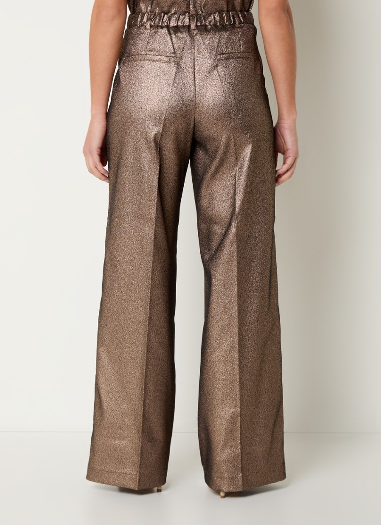 Summum High waist loose fit trousers with glitter