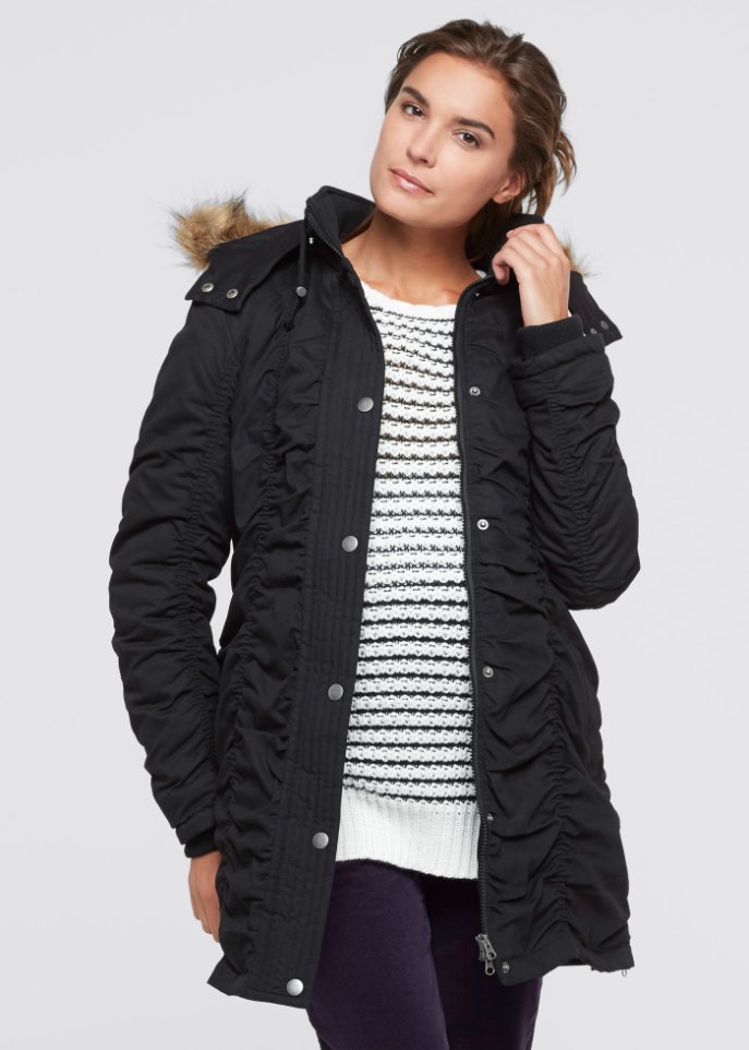Umstandsjacke mit Kapuze, weitenregulierbar