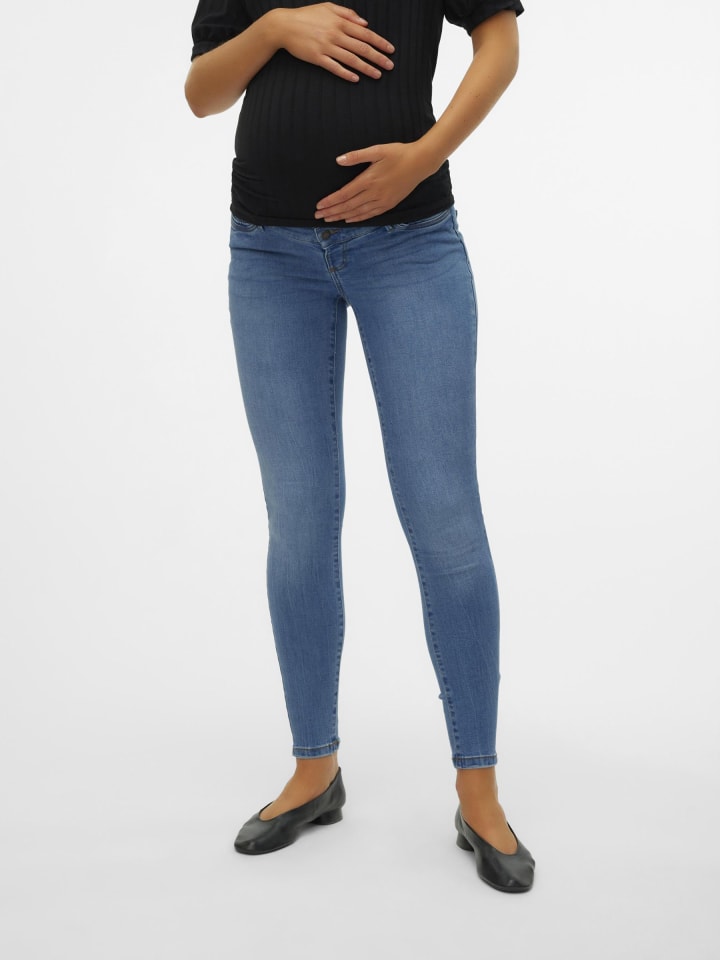 Vero Moda Umstandsjeans mit Skinny Fit in Medium Blue Denim günstig kaufen