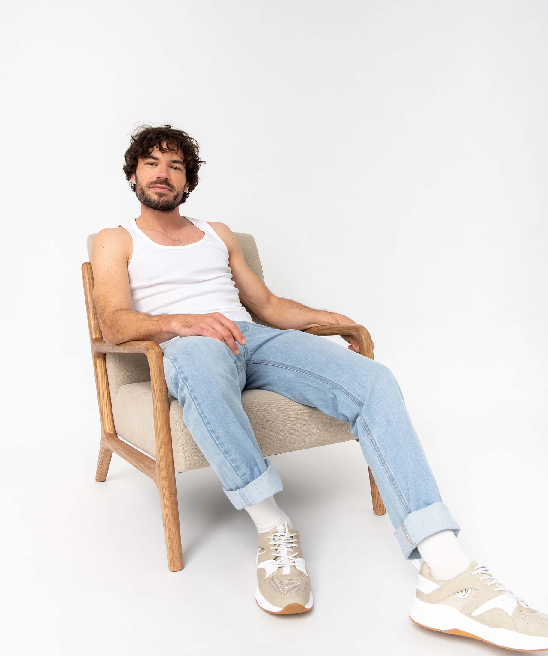 Débardeur homme à col rond en coton biologique (lot de 2) blanc | GEMO