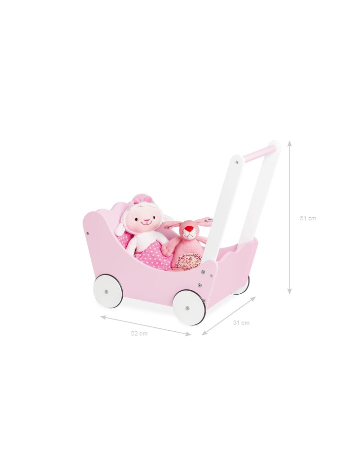 Pinolino 4-tlg. Puppenwagen 'Jasmin“ in rosa günstig kaufen onesize