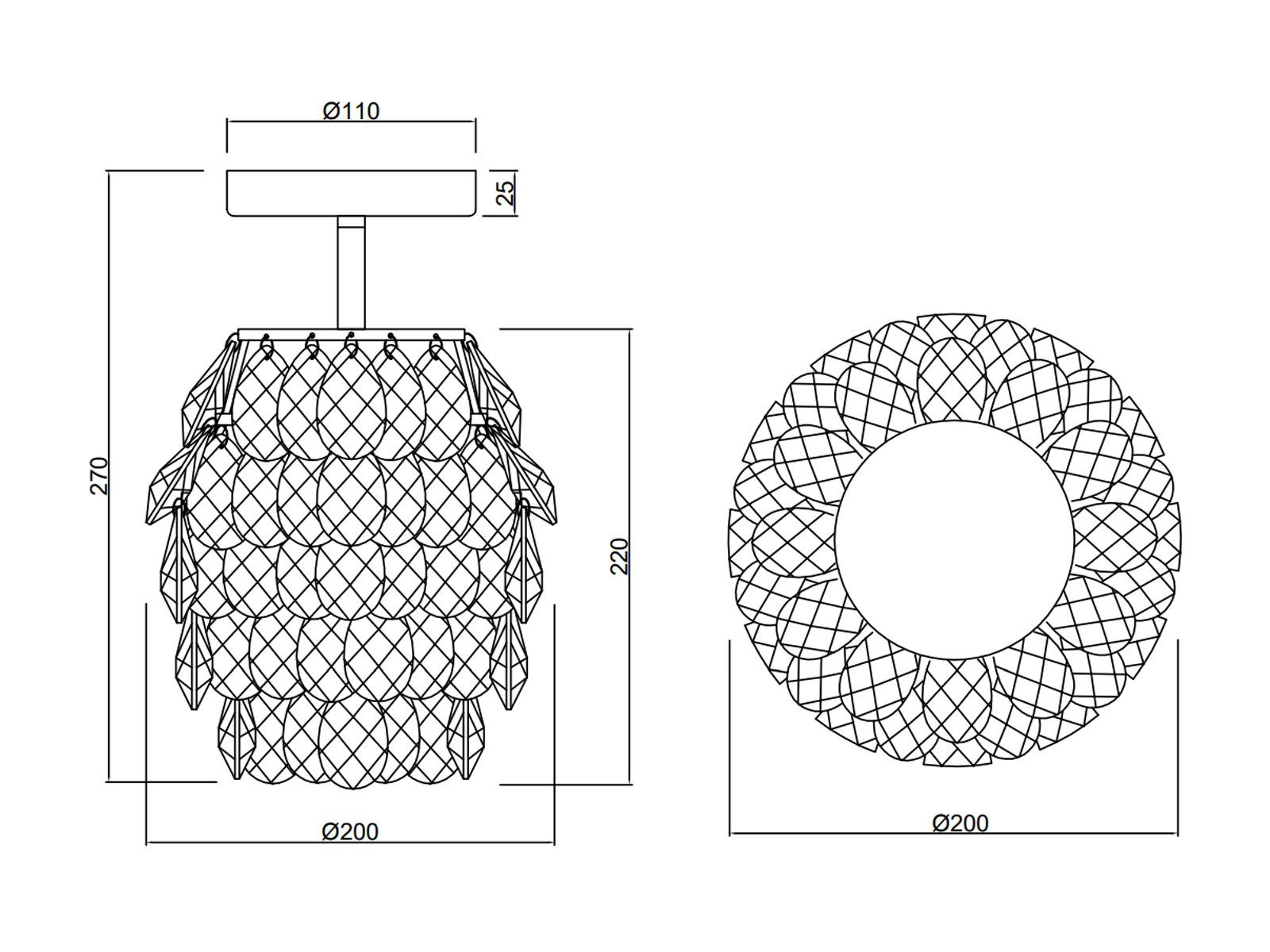 meineWunschleuchte LED Deckenleuchte, Dimmfunktion, LED wechselbar, Warmweiß, kleine ausgefallene Designer-lampe Kristall für über-n Esstisch, Ø20cm