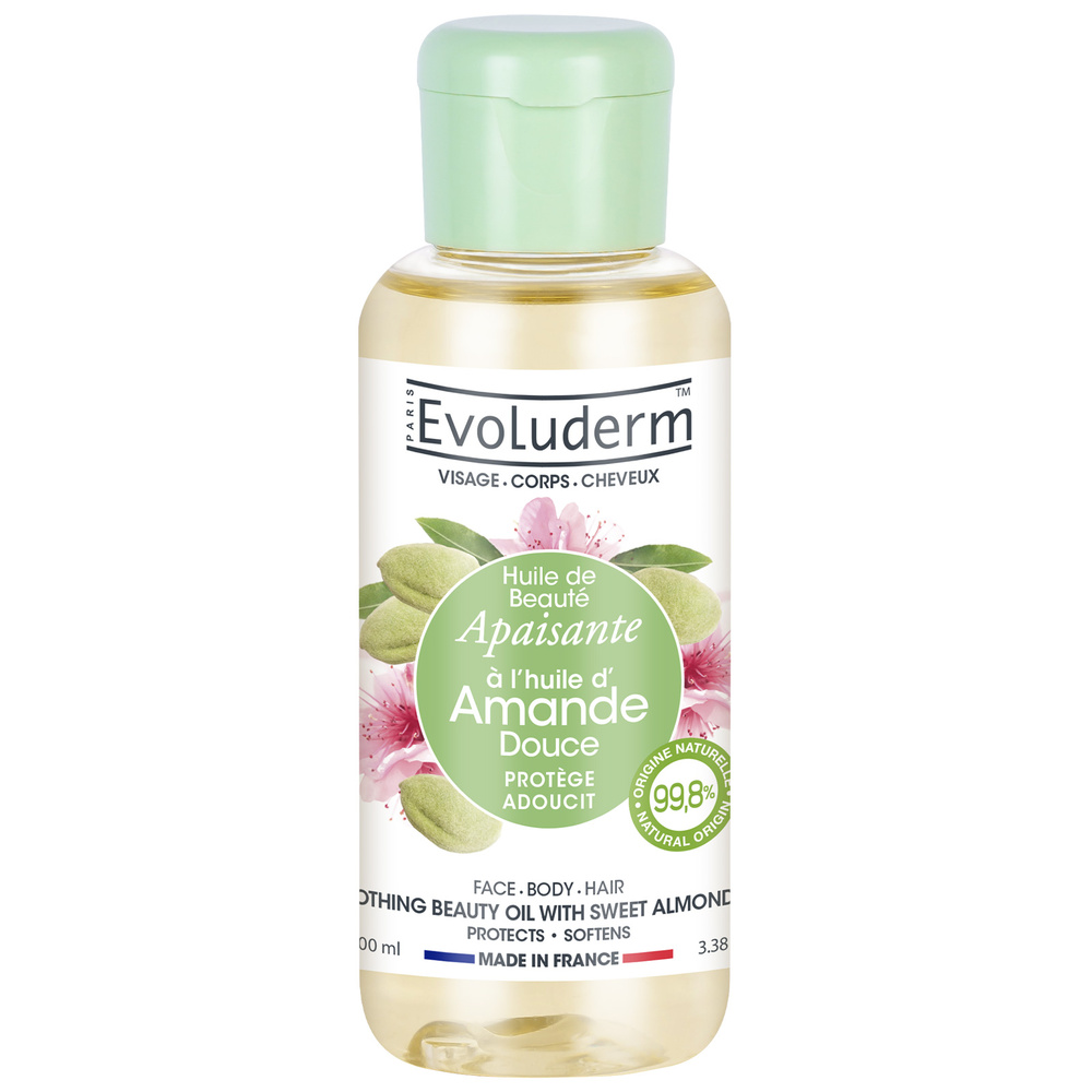 evoluderm Huile de Beauté Huile de Beauté Apaisante à l'Huile d'Amande Douce - 100 ml