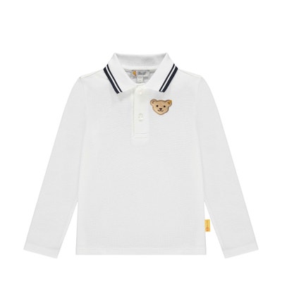 Poloshirt langarm, weiß für Jungs