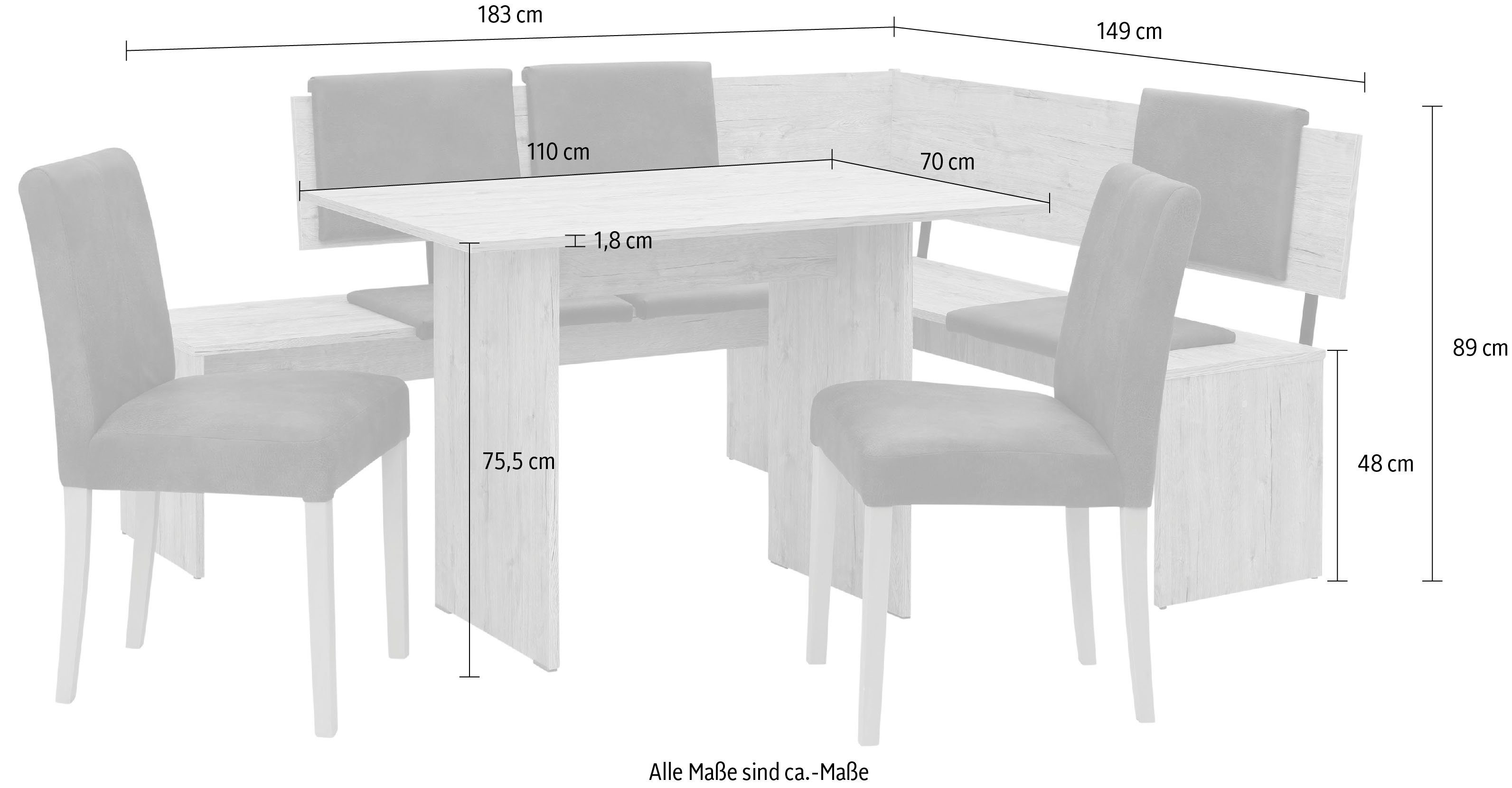 Home affaire Eckbankgruppe Essen, (Set, 4-tlg)