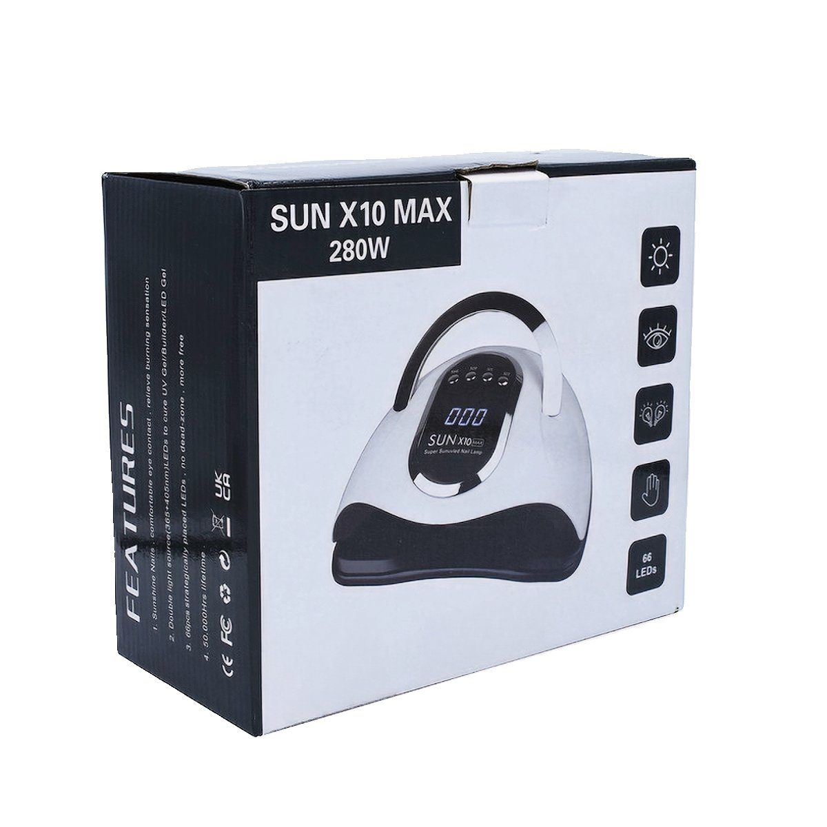 World of Nails-Design Lichthärtungsgerät LED UV Dual Lichthärtungsgerät, UV-Lampe, Nagellampe SUN X10 MAX 280W