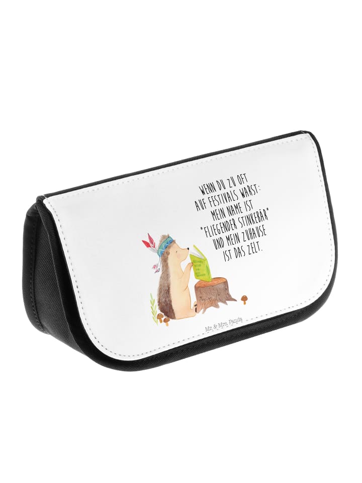 Mr. & Mrs. Panda Kosmetiktasche Igel Federschmuck mit Spruch in Weiß günstig kaufen onesize