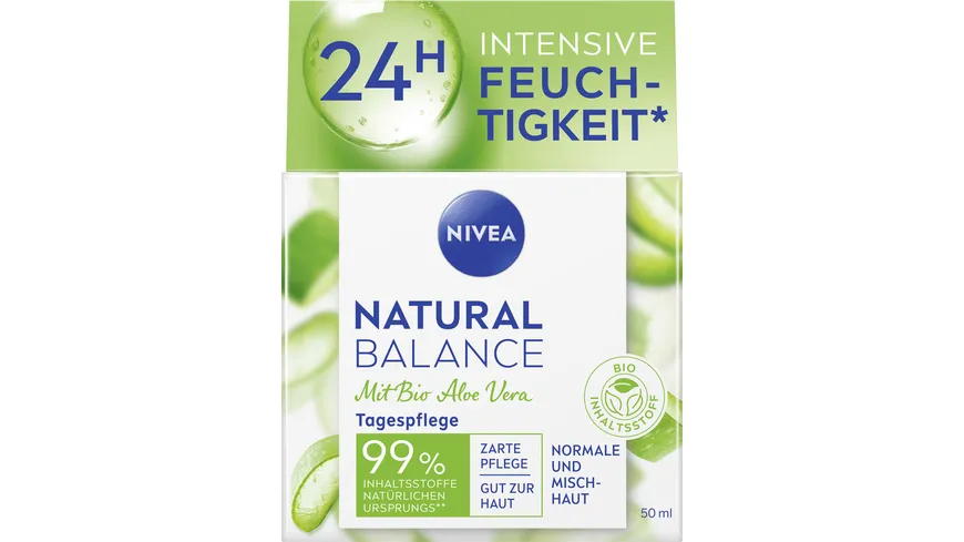 NIVEA Natural Balance Feuchtigkeitsspendene Tagespflege Normale und Mischhaut 50 ml
