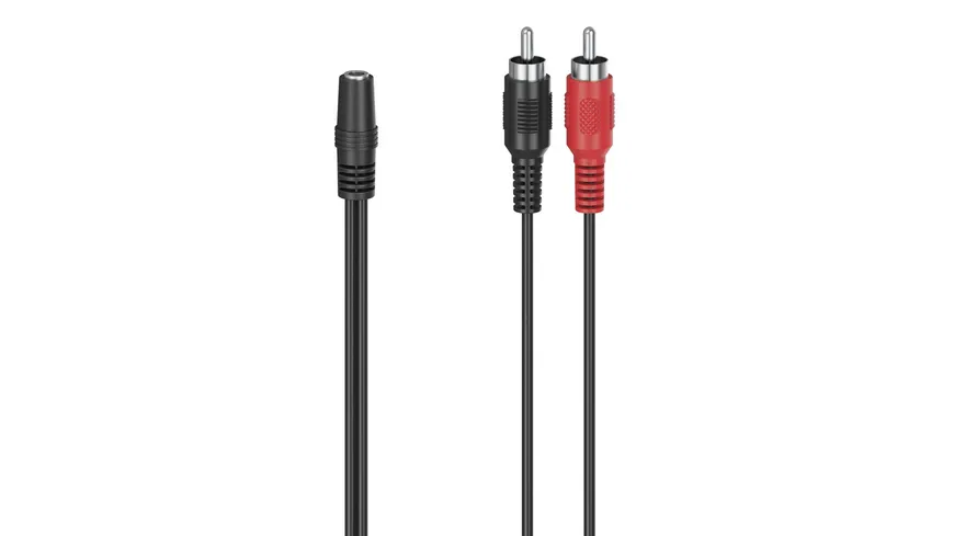 Hama Audio-Adapter, 2 Cinch-Stecker - 3,5-mm-Klinken-Kupplung Stereo