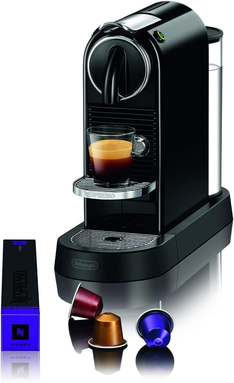 Nespresso Kapselmaschine De'Longhi,Kaffeekapselmaschine, mit Hochdruckpumpe, 1260W, 1liter, Papierfilter 1x4, mit Milchaufschäumer,De Longhi, für verschiedene kapseln, Mini,Citi
