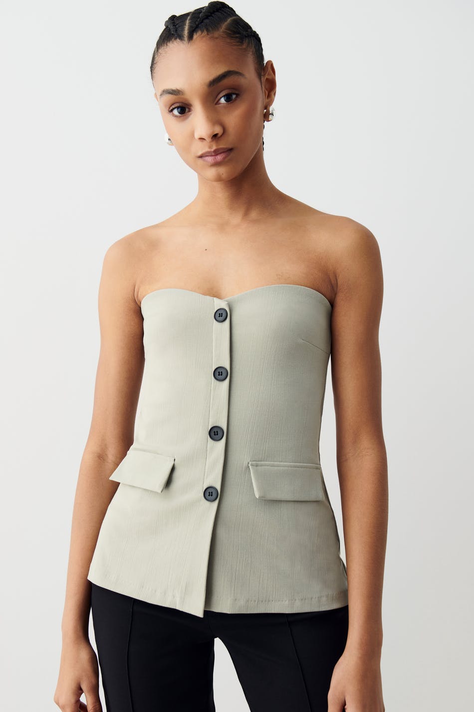 Tailored jersey bandeau