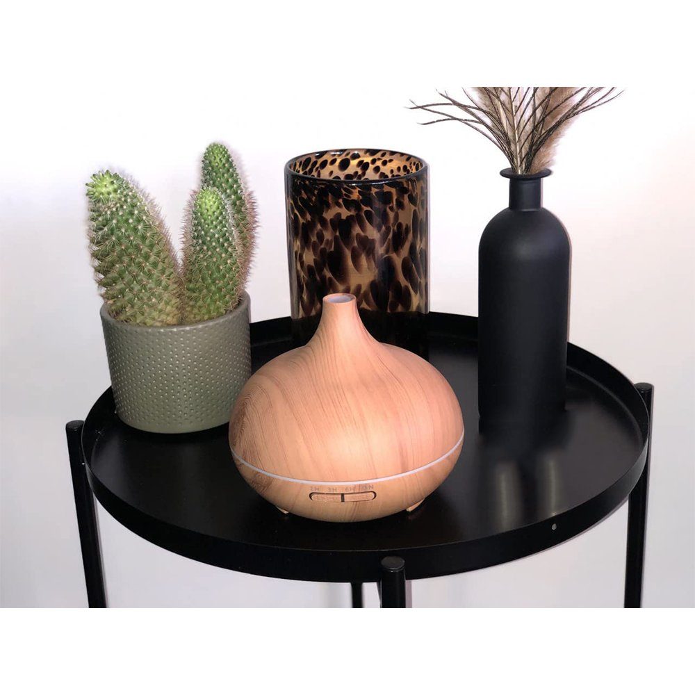 AKKEE Diffuser Aroma Diffuser, 550ml, Aroma Ultraschall-Vernebler, 0,55 l Wassertank, Aromatherapie, Diffusor mit 7-farbigem LED-Licht
