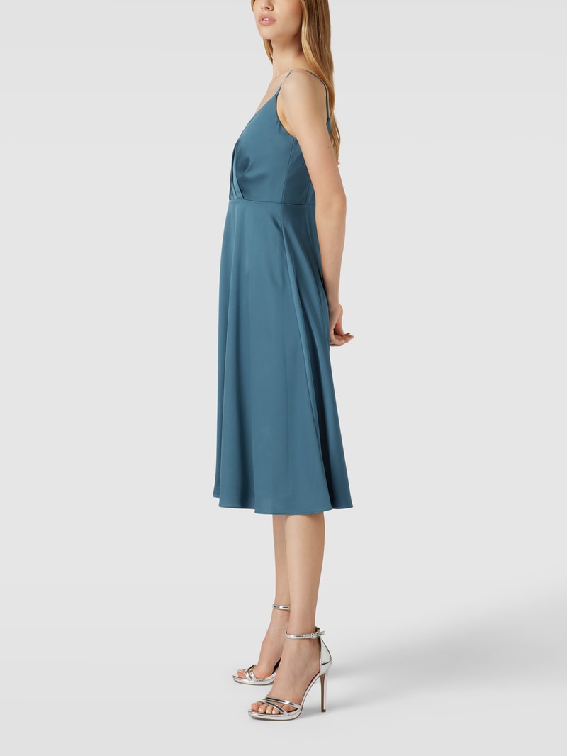 Cocktailkleid in Wickel-Optik in petrol