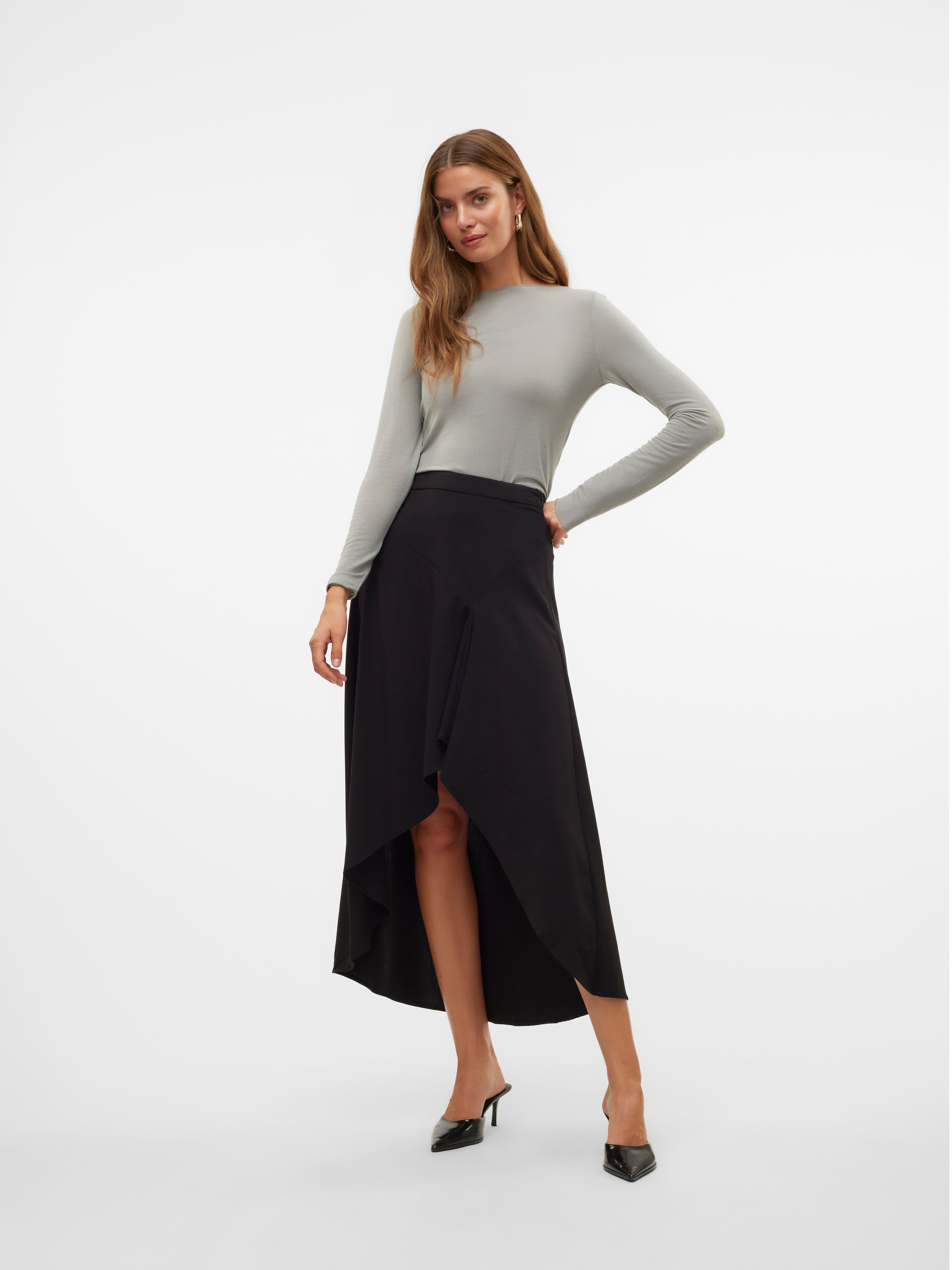 VMINA Hohe Taille Langer Rock