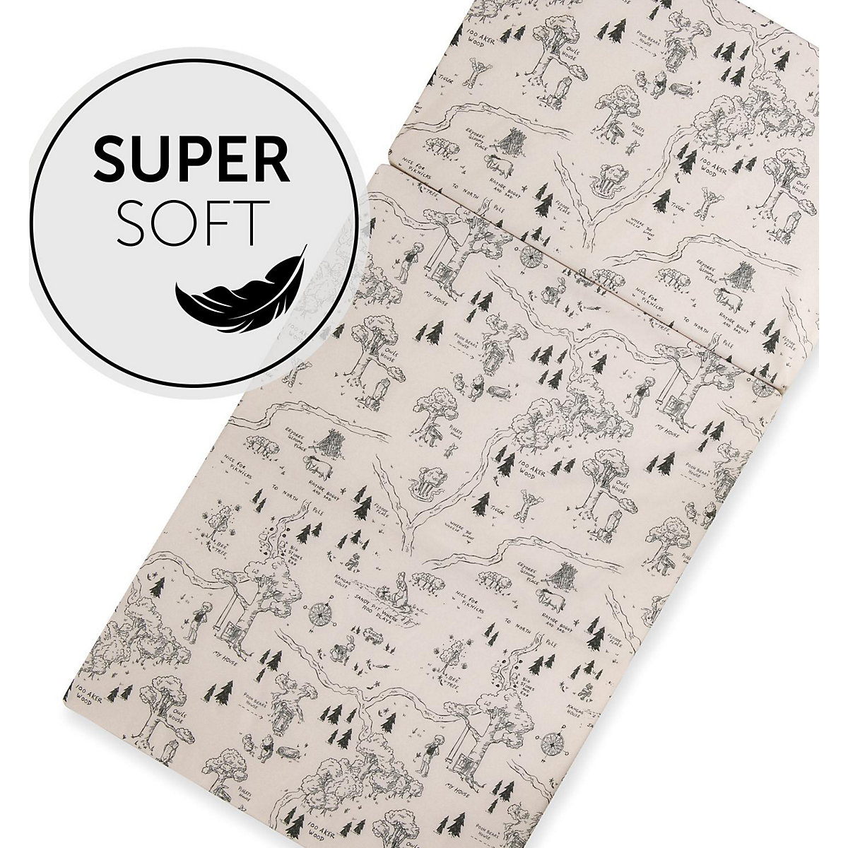 Reisebettmatratze Sleeper Winnie the Pooh, beige, 120 x 60 cm