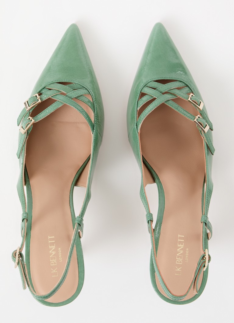L.K.Bennett  Caprice slingback van leer met lakfinish