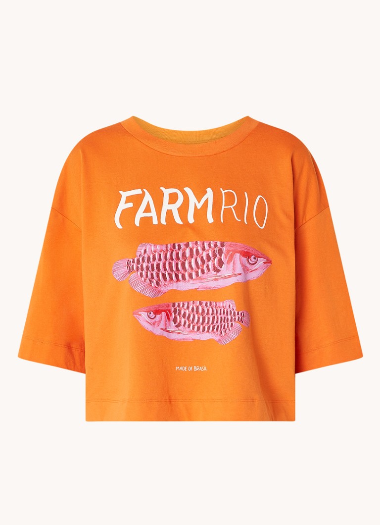 Farm Rio organic cotton T-shirt with logo print