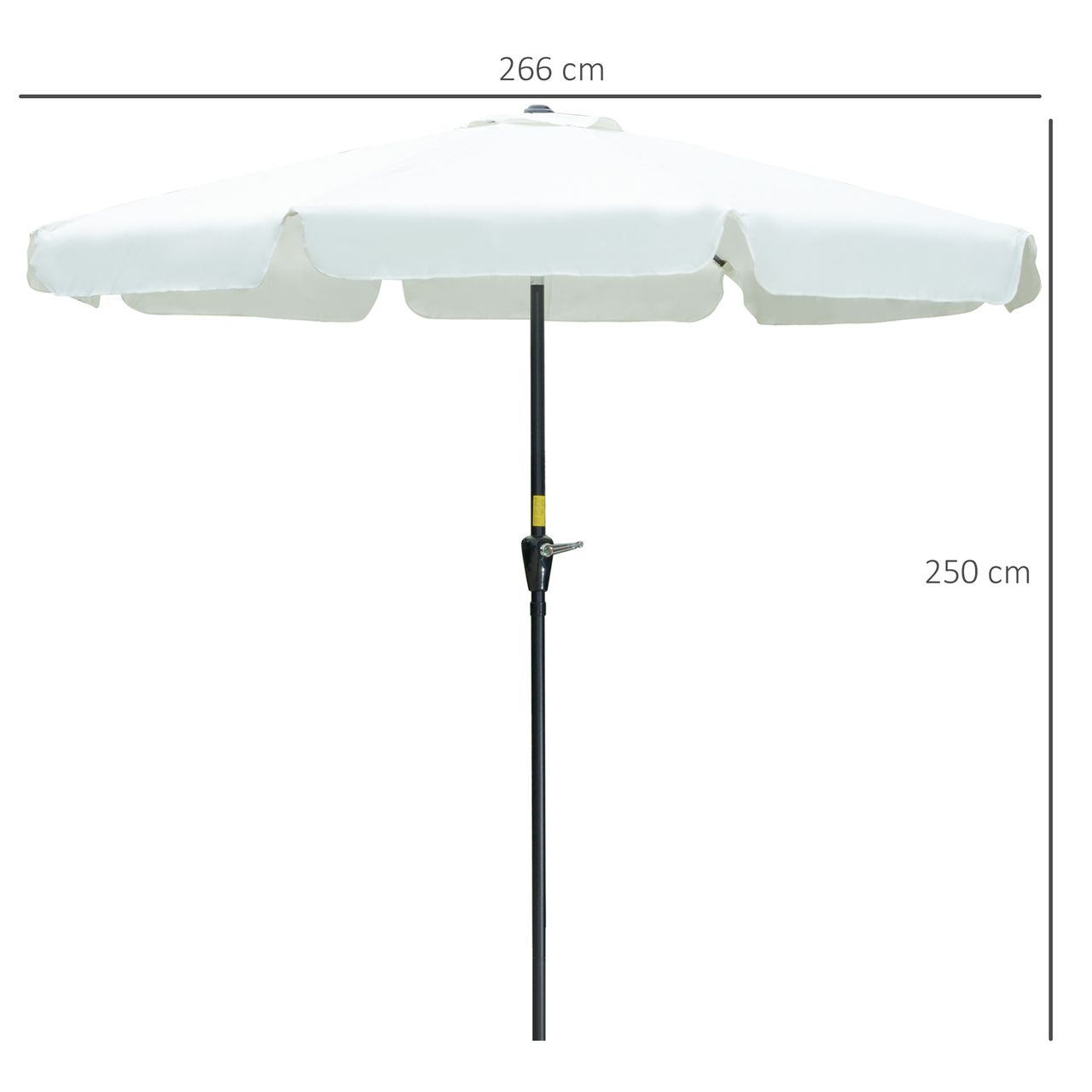 Outsunny Sonnenschirm 2,6 m Gartenschirm 8 Rippen UV-Schutz 50  Beige