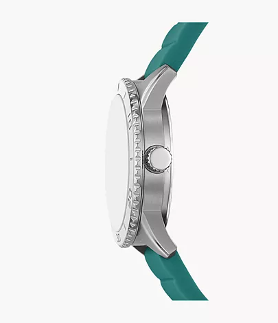 Fossil Outlet Uhr Dayle 3-Zeiger-Werk Silikon petrol
