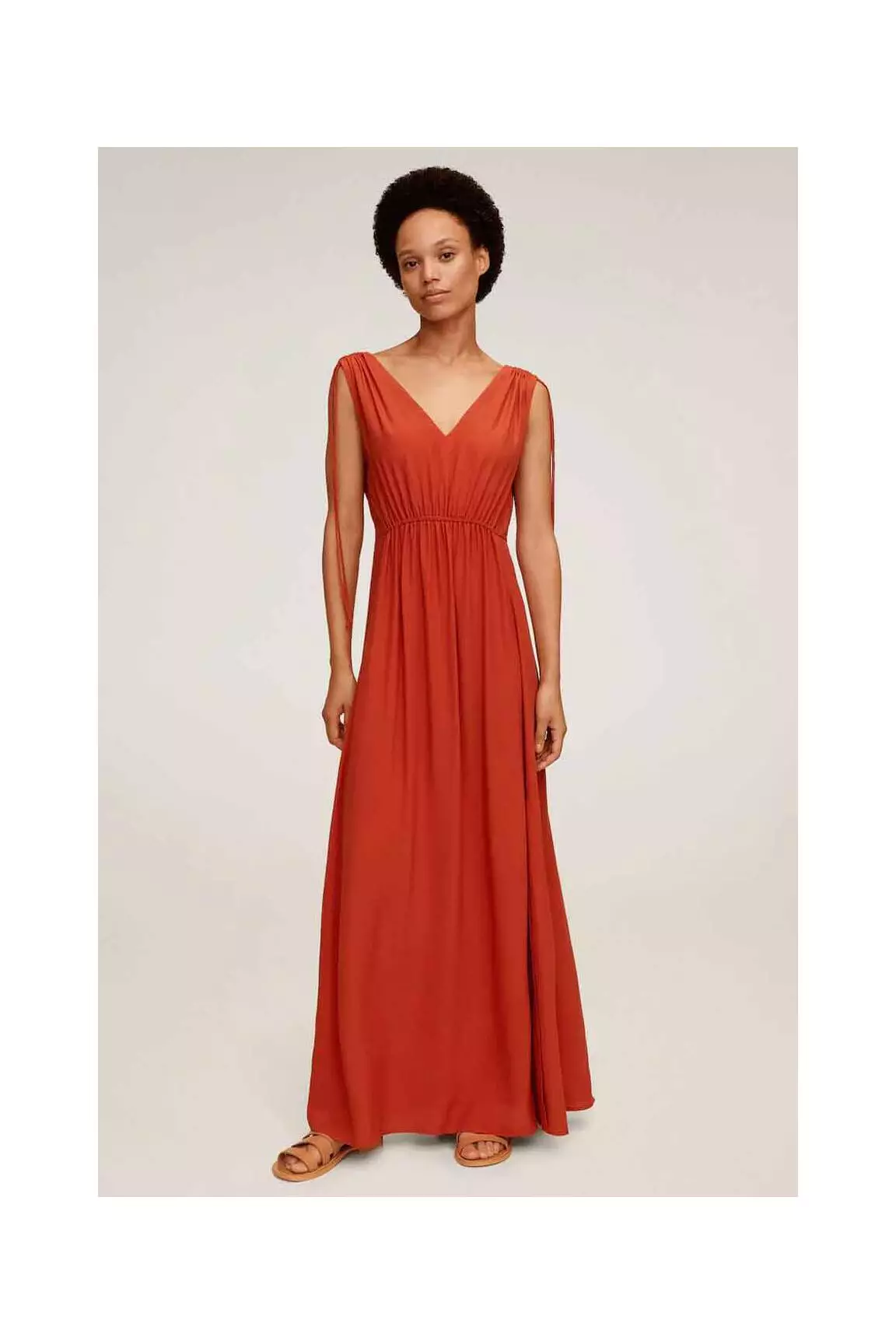 Mango Robes Longues Femme couleur orange