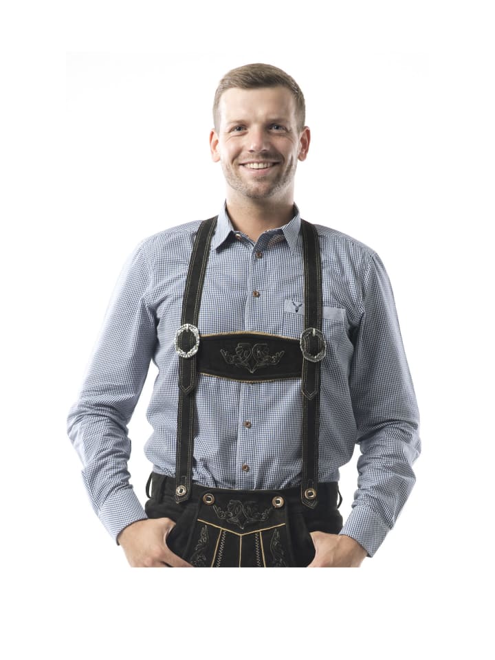Nübler Trachtenhemd Langarm Einöde in Blau günstig kaufen