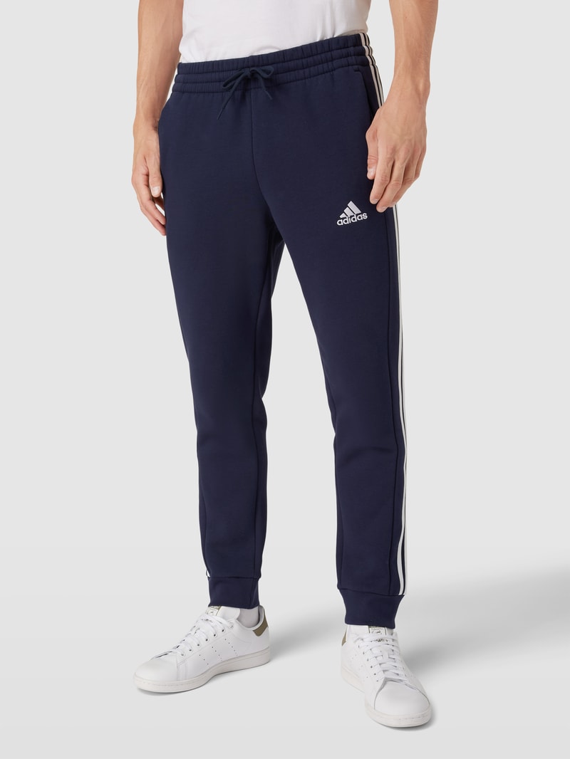 Sweatpants mit Label-Stitching in dunkelblau