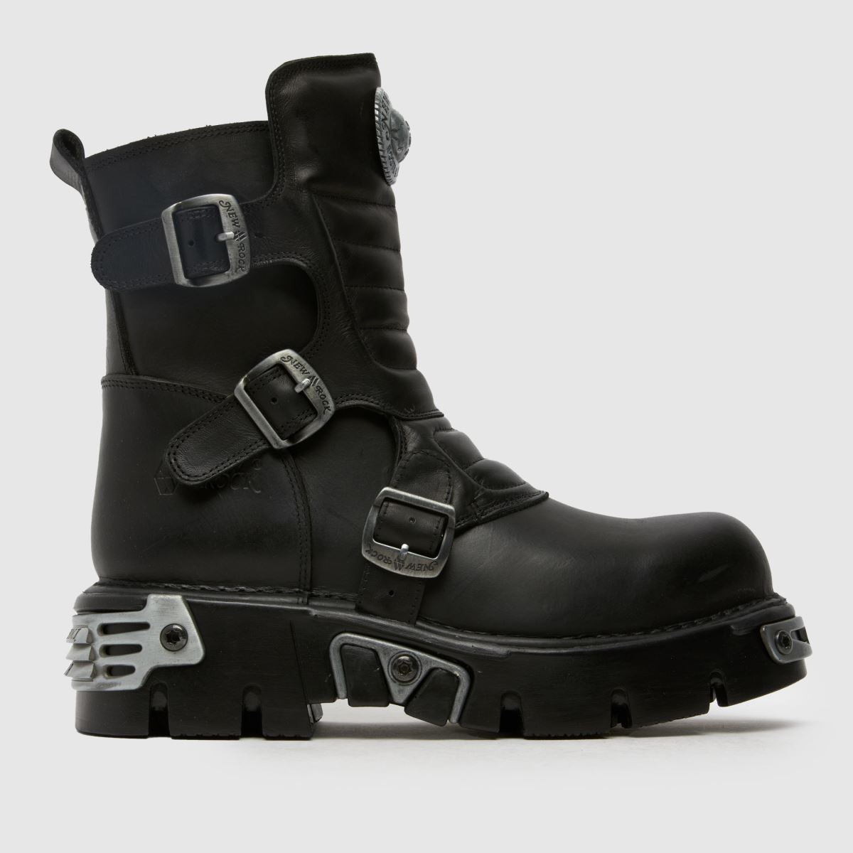 NEW ROCK – Svarta vadderade bikerboots