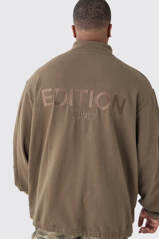 Plus Oversize Sweatshirt mit Trichterkragen